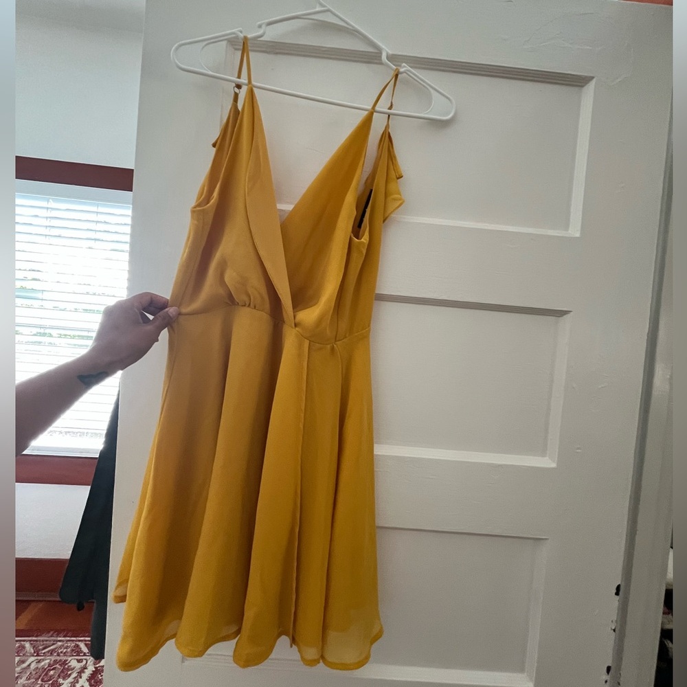 Lulu's Mustard Wrap Dress